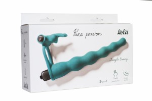 МС 1202-03lola Вибронасадка для двойного проникновения Pure Passion Jungle Bunny Green 			