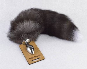 Плуг анальный хром с хвостом №2, d 28 мм. 8029		