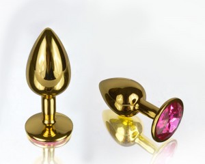 Плуг анальный со стразом золото,d 28 мм 8038										