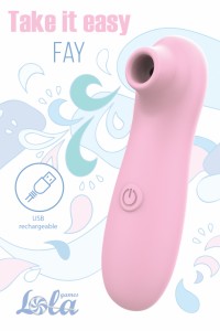 МС 9023-02lola Перезаряжаемый вакуумно-волновой стимулятор Take it Easy Fay Pink 			