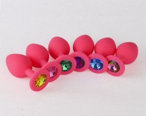 Плуг анальный со стразом розовый,d 28мм 8050-4										