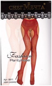 9911 Колготки с доступам красн.